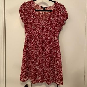 Forever 21 Red Floral Mini Dress with Zipper